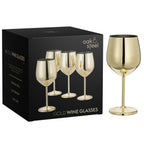 Premium Gold Stainless Steel Wine Glasses with Shatterproof Design | Perfect for Home Bars and Outdoor Gatherings