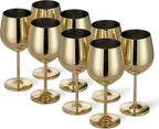 Premium Gold Stainless Steel Wine Glasses with Shatterproof Design | Perfect for Home Bars and Outdoor Gatherings