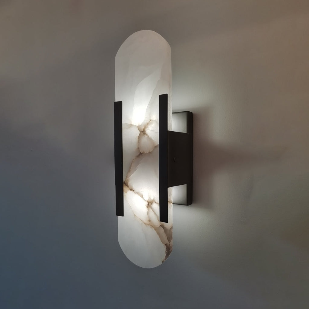StoneAura LED Marble Wall Sconce for Hallway Bedroom and Living Room