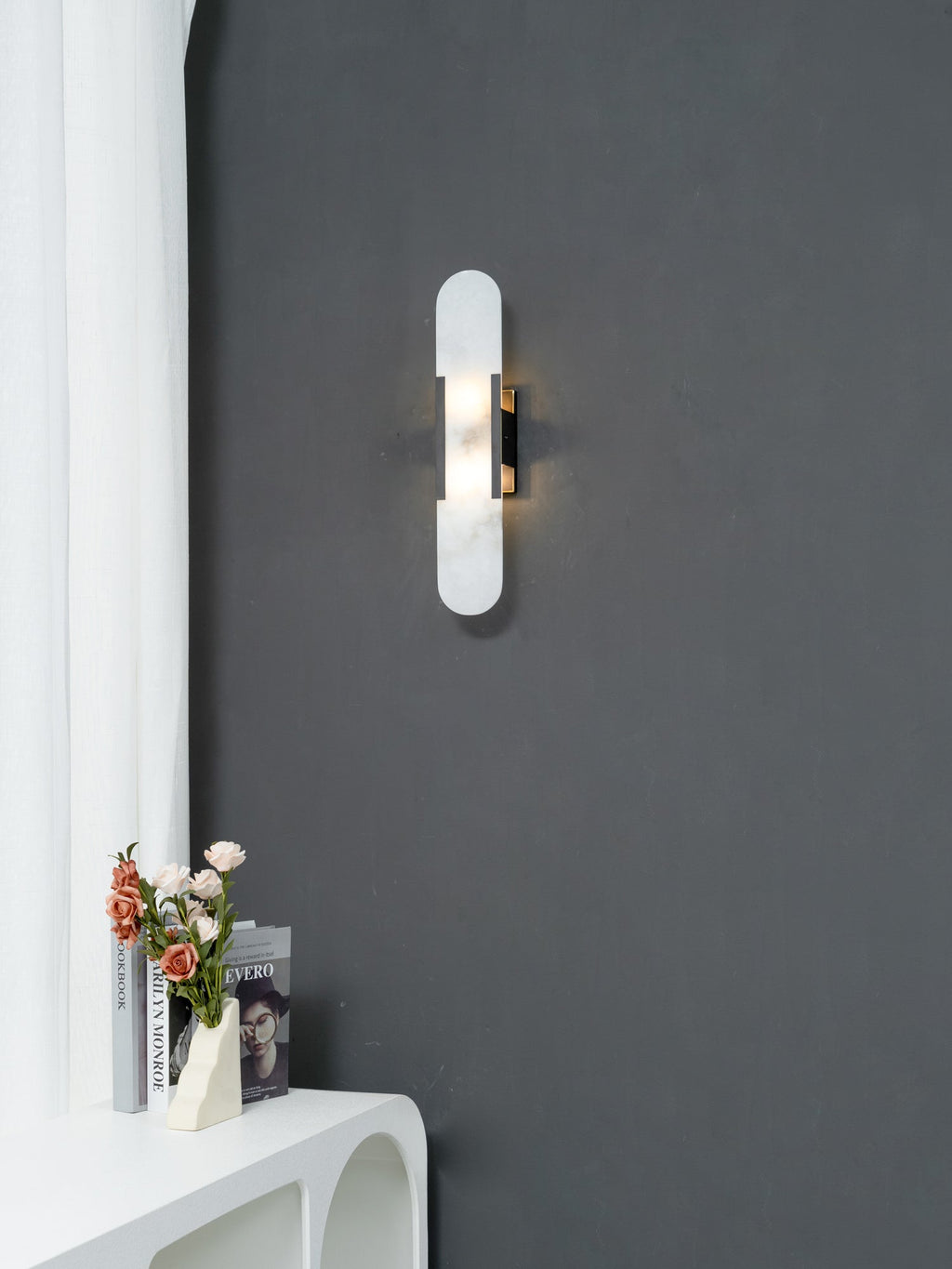 StoneAura LED Marble Wall Sconce for Hallway Bedroom and Living Room