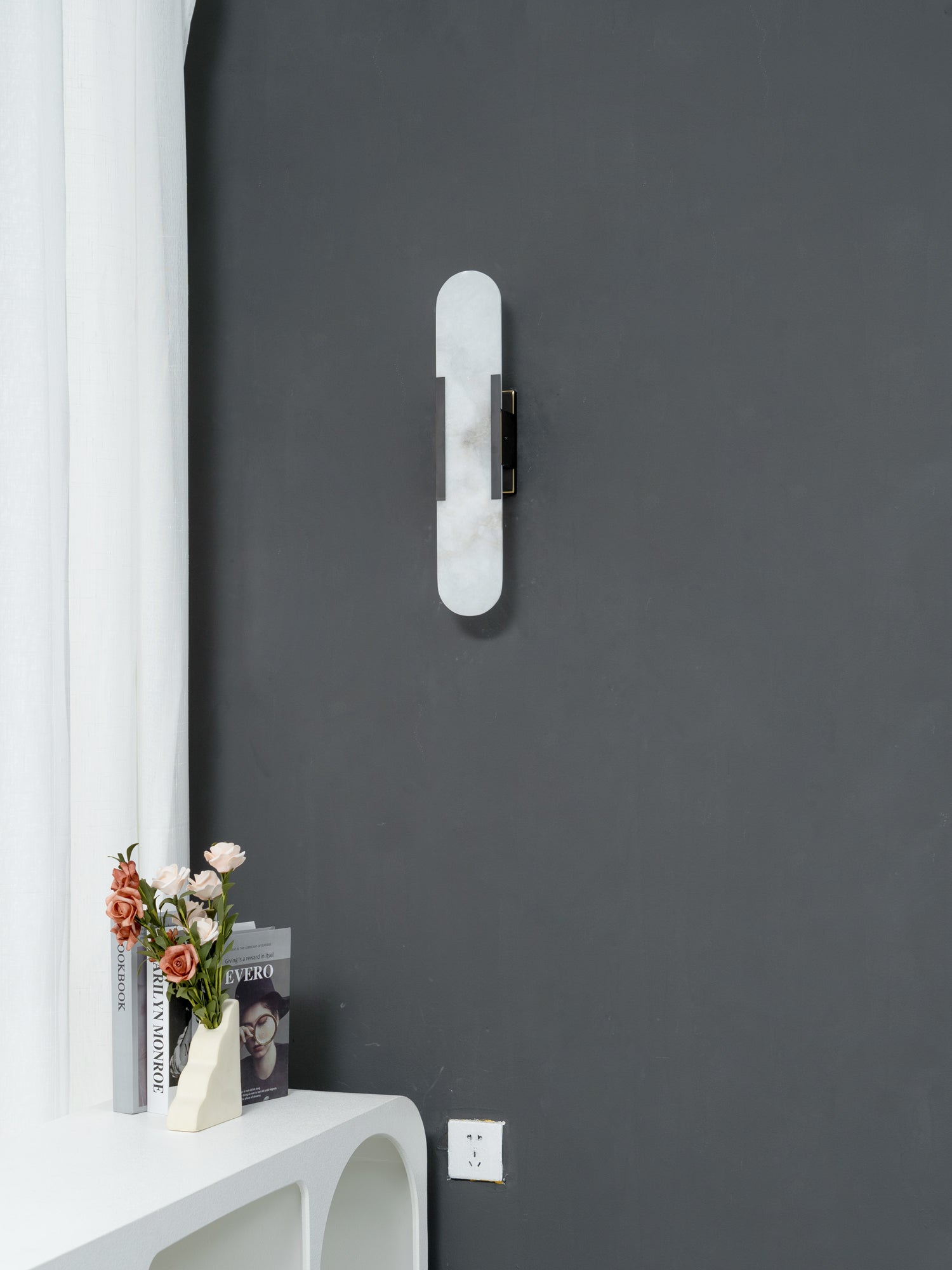 StoneAura LED Marble Wall Sconce for Hallway Bedroom and Living Room