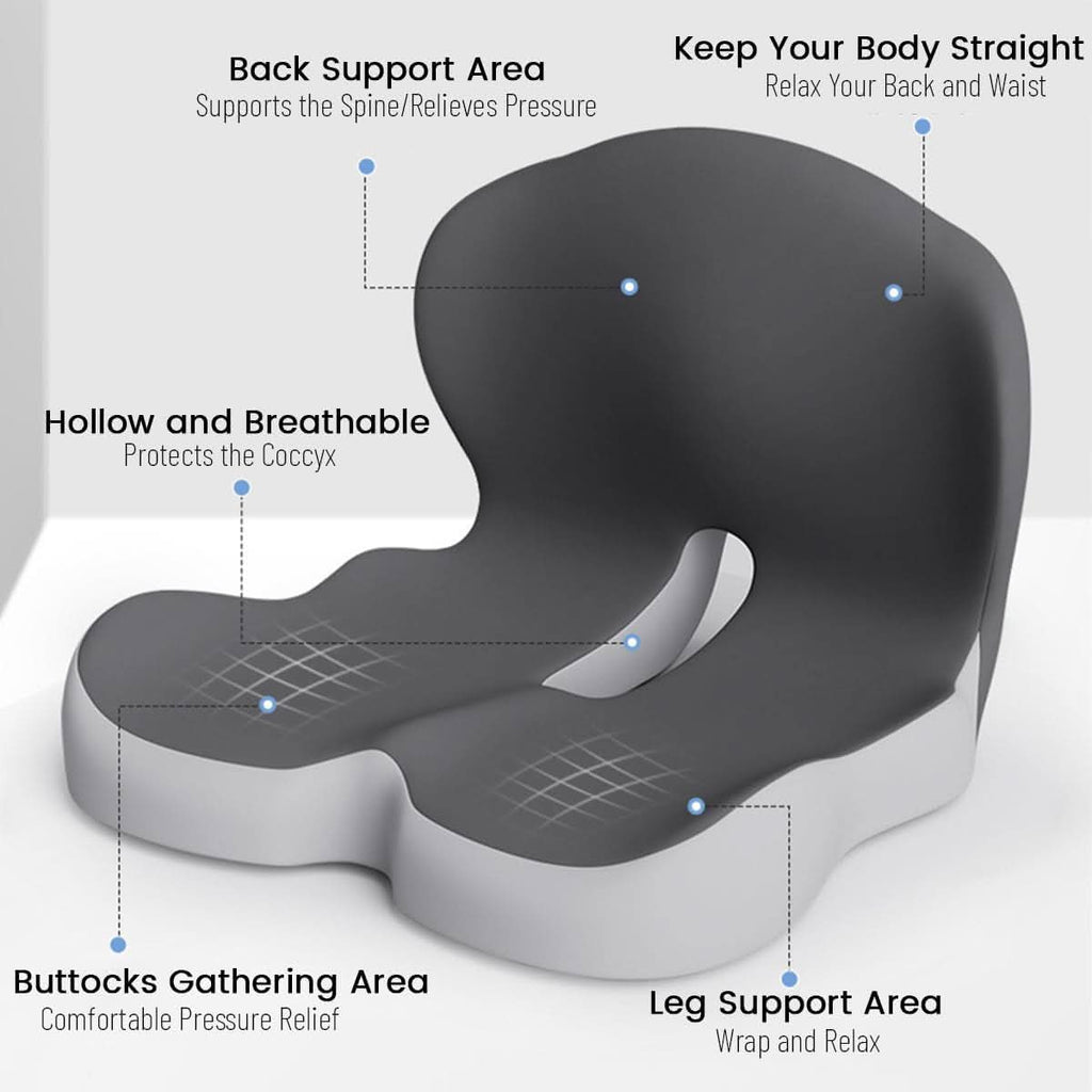 ErgoNest Memory Foam Seat Cushion with Washable Cover for Office Car
