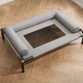 Breathable Elevated Pet Lounger with Mesh Center and Steel Frame