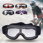 Retro Aviator Over-Glasses Motorcycle Goggles – Leather Foldable Design