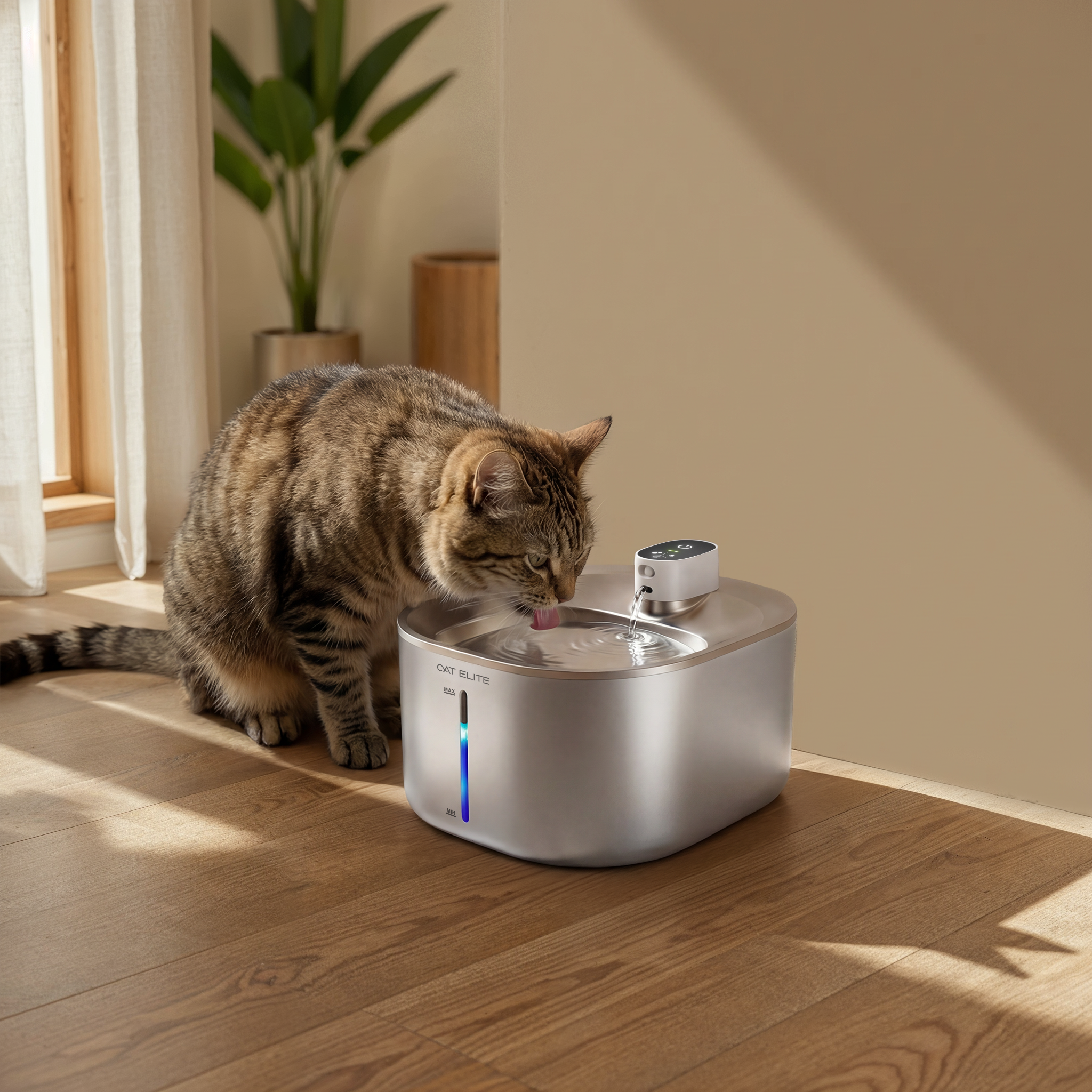 PurePaw Flow Cat Water Fountain Quiet Filtered Pet Drinking Fountain
