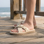 CoastTwist Women's Flat Slip-On Sandals with Twisted Strap