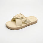 CoastTwist Women's Flat Slip-On Sandals with Twisted Strap