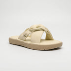 CoastTwist Women's Flat Slip-On Sandals with Twisted Strap
