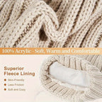 FrostLoom 3 Piece Winter Knit Set with Hat Scarf and Touch Gloves
