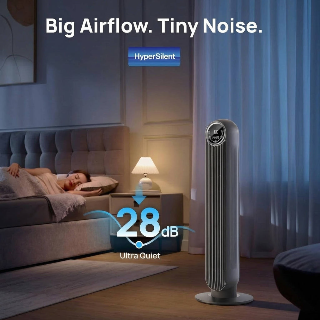 AirFlow Pro Bladeless Tower Fan with 8 Speed Settings and 90 Degree Oscillation