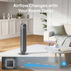 AirFlow Pro Bladeless Tower Fan with 8 Speed Settings and 90 Degree Oscillation