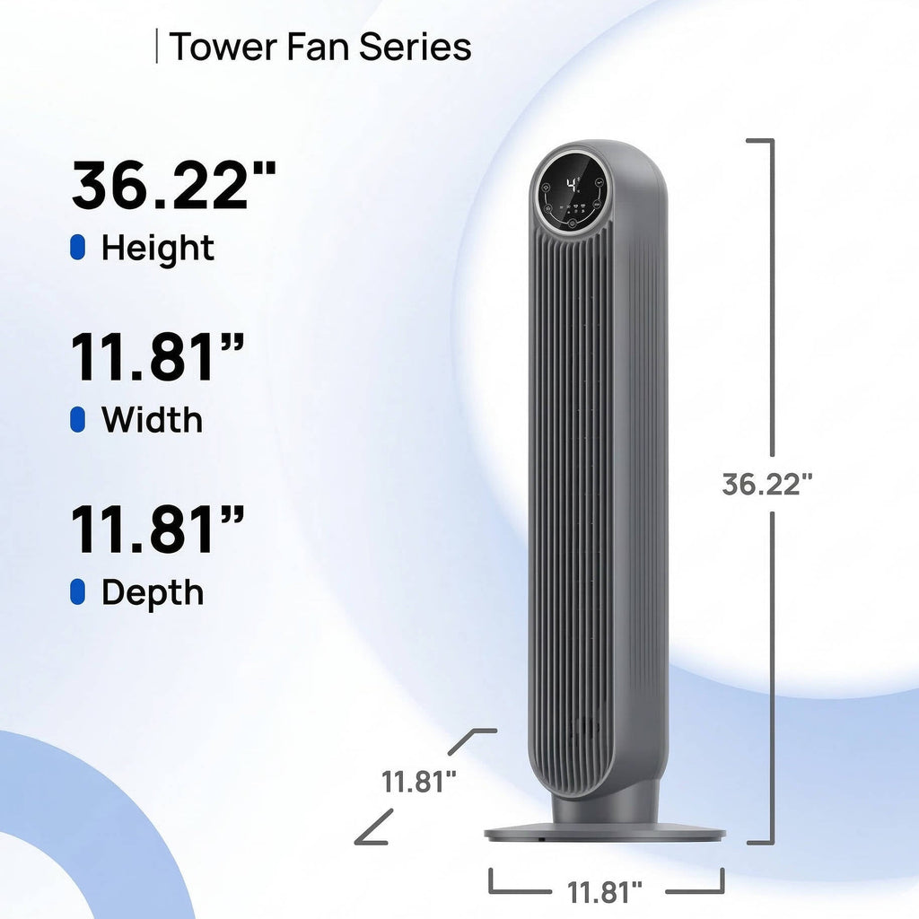 AirFlow Pro Bladeless Tower Fan with 8 Speed Settings and 90 Degree Oscillation
