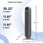 AirFlow Pro Bladeless Tower Fan with 8 Speed Settings and 90 Degree Oscillation