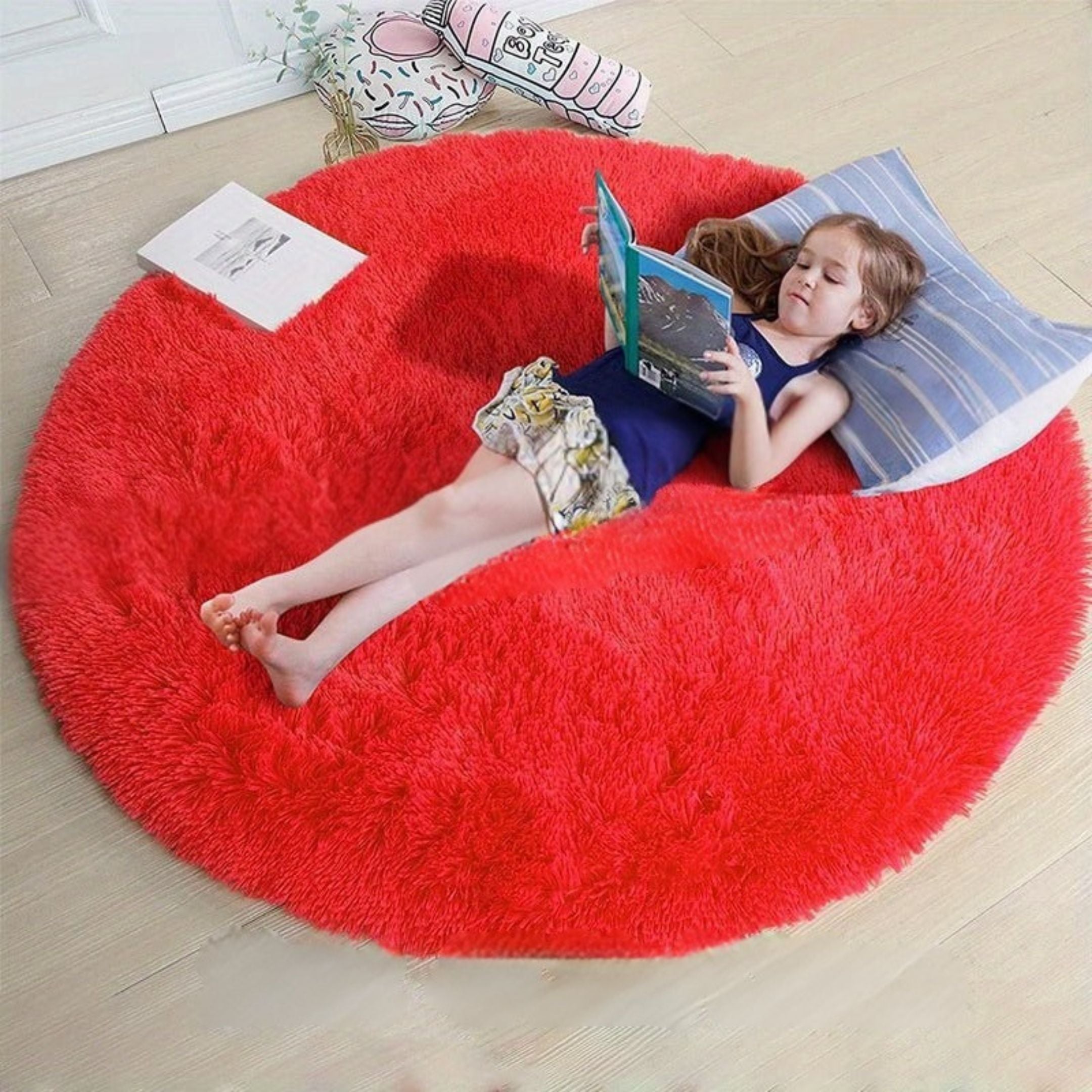 Nuvello Soft Round Rug Non-Slip