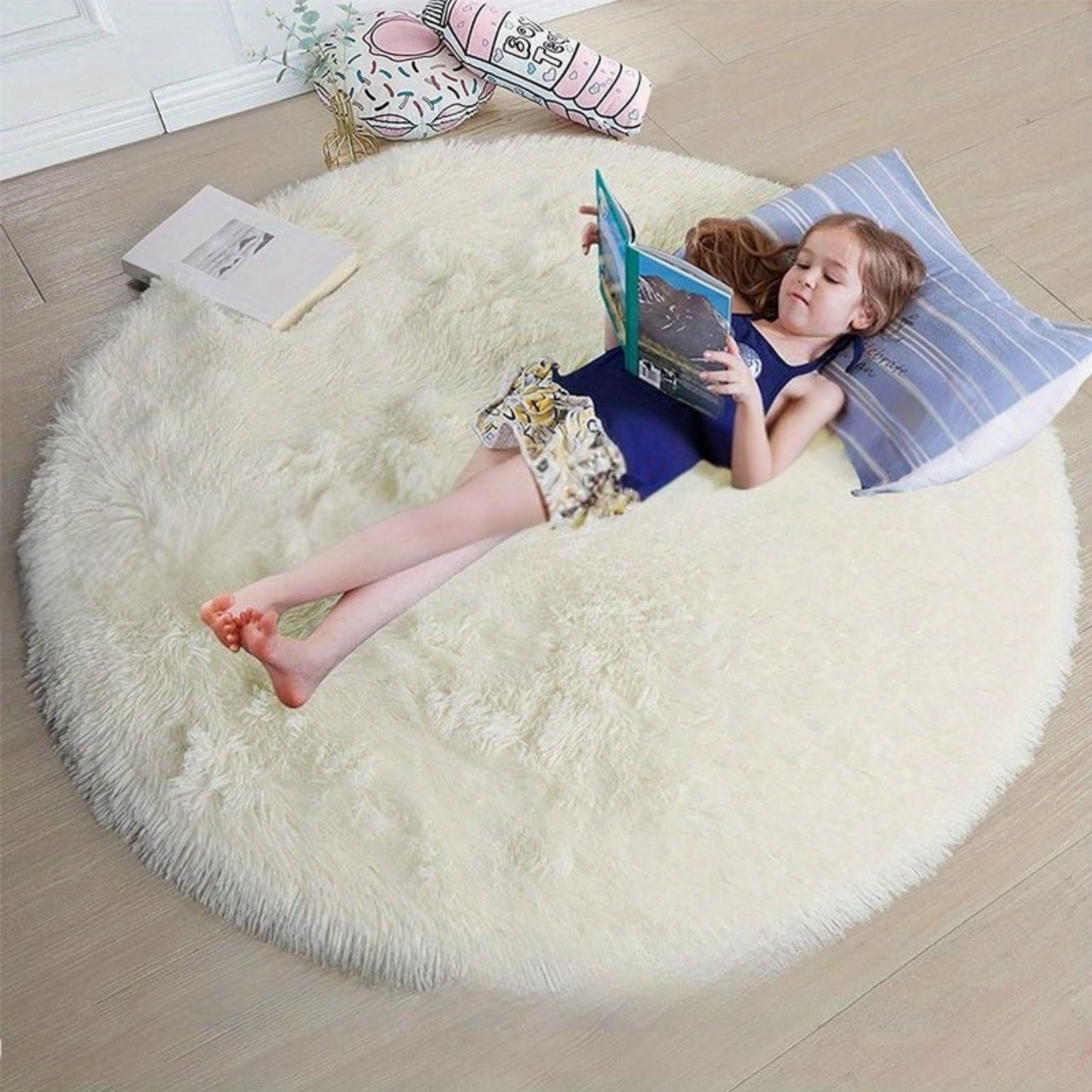 Nuvello Soft Round Rug Non-Slip