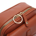 Secure Compact Leather Crossbody Bag with Anti-Theft Zippers