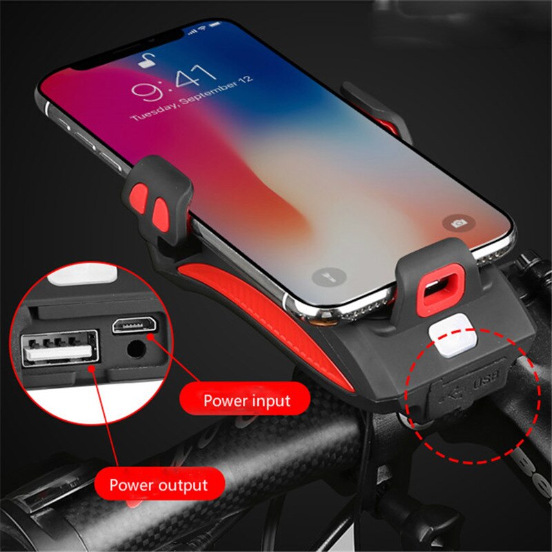 RideHub Bike Mount with Power Bank and LED Lights