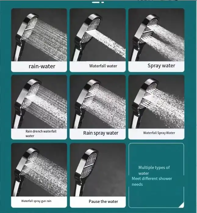 AquaPulse High Pressure Shower Head with Multi Spray Settings