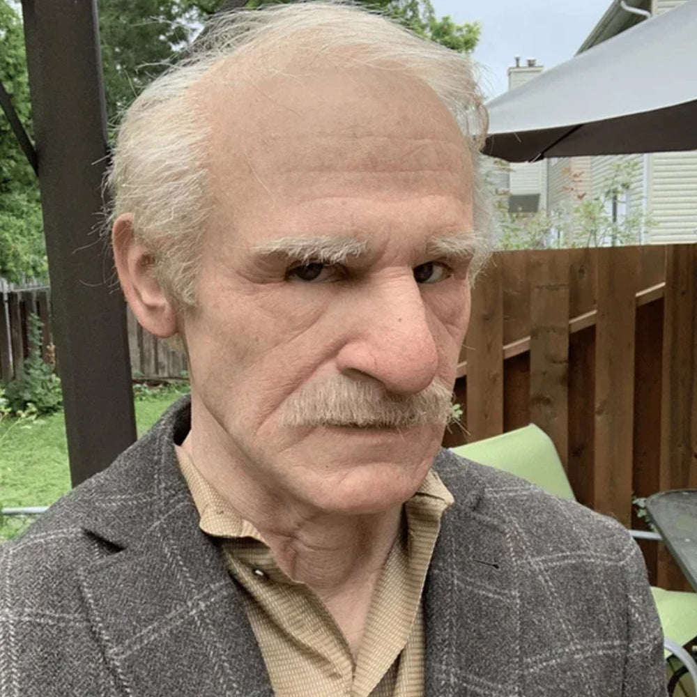 Realistic Old Man Latex Costume Mask for Adults