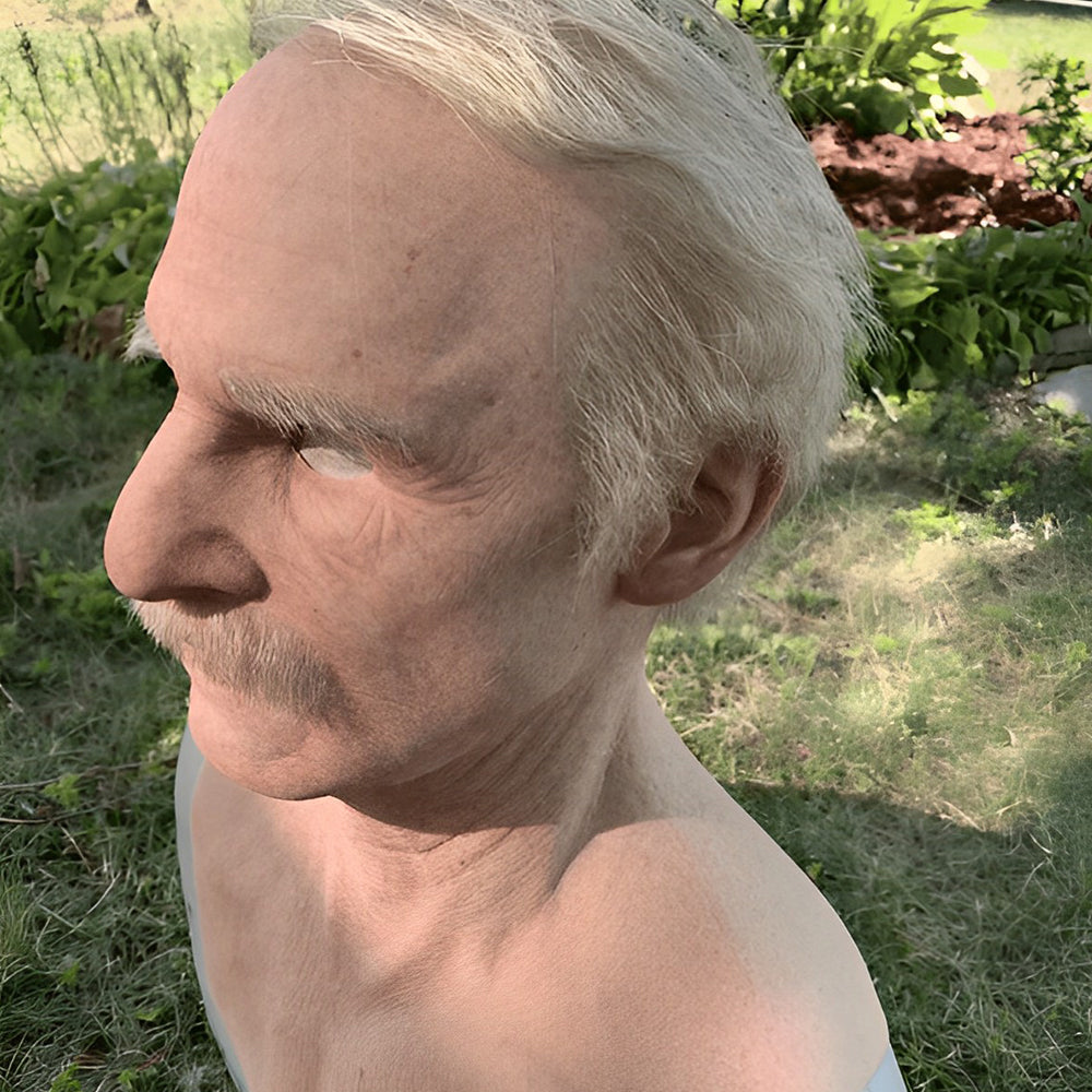 Realistic Old Man Latex Costume Mask for Adults