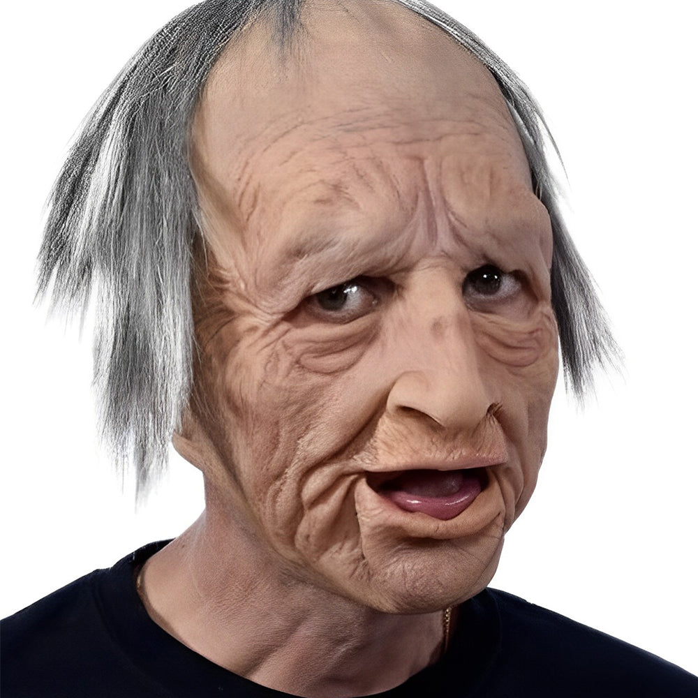 Realistic Old Man Latex Costume Mask for Adults