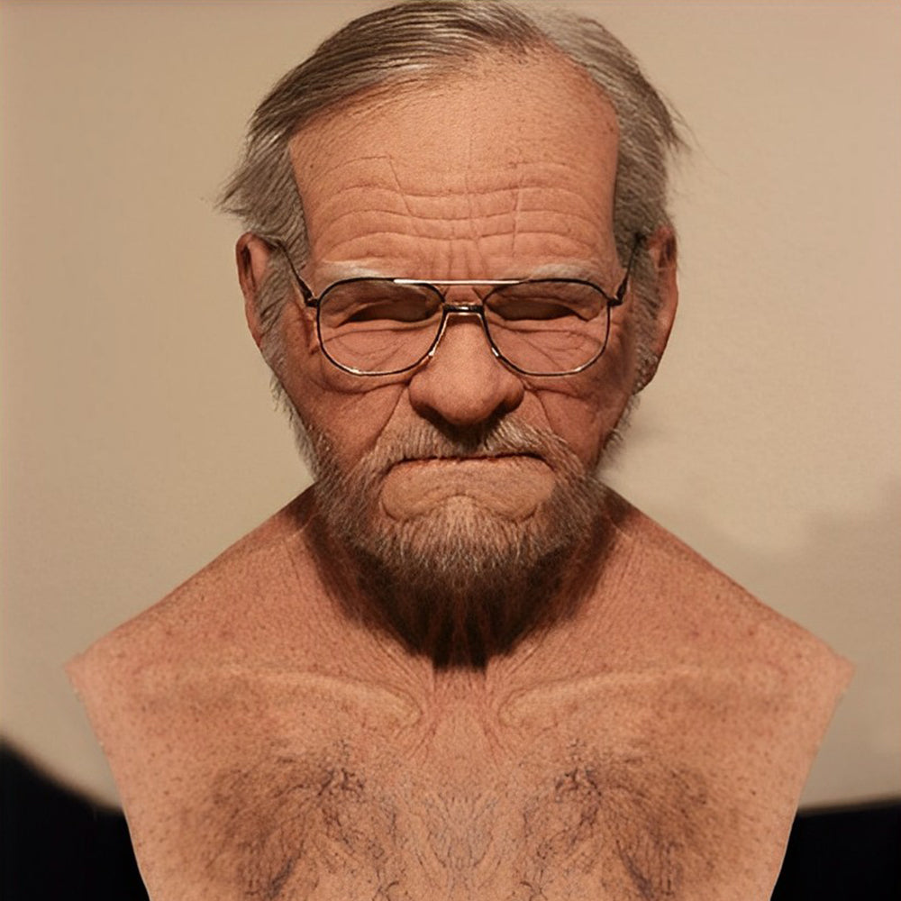 Realistic Old Man Latex Costume Mask for Adults