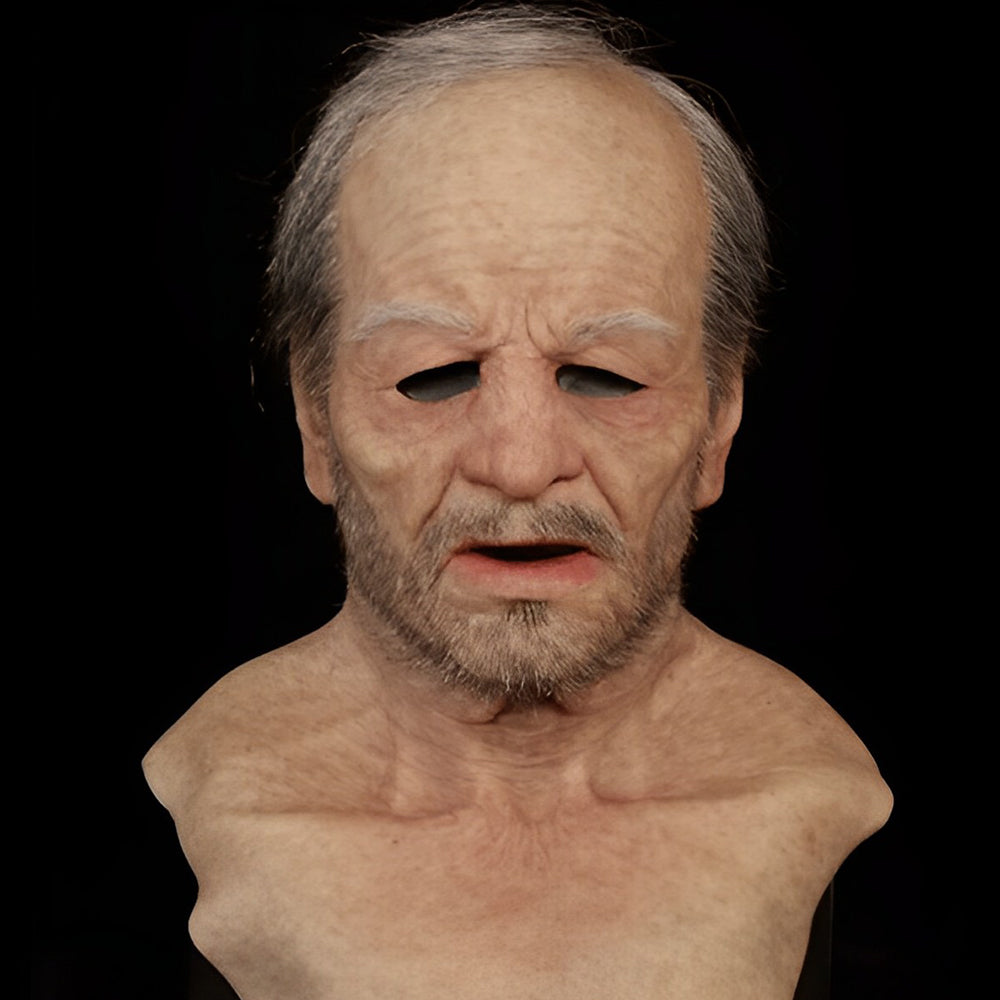 Realistic Old Man Latex Costume Mask for Adults