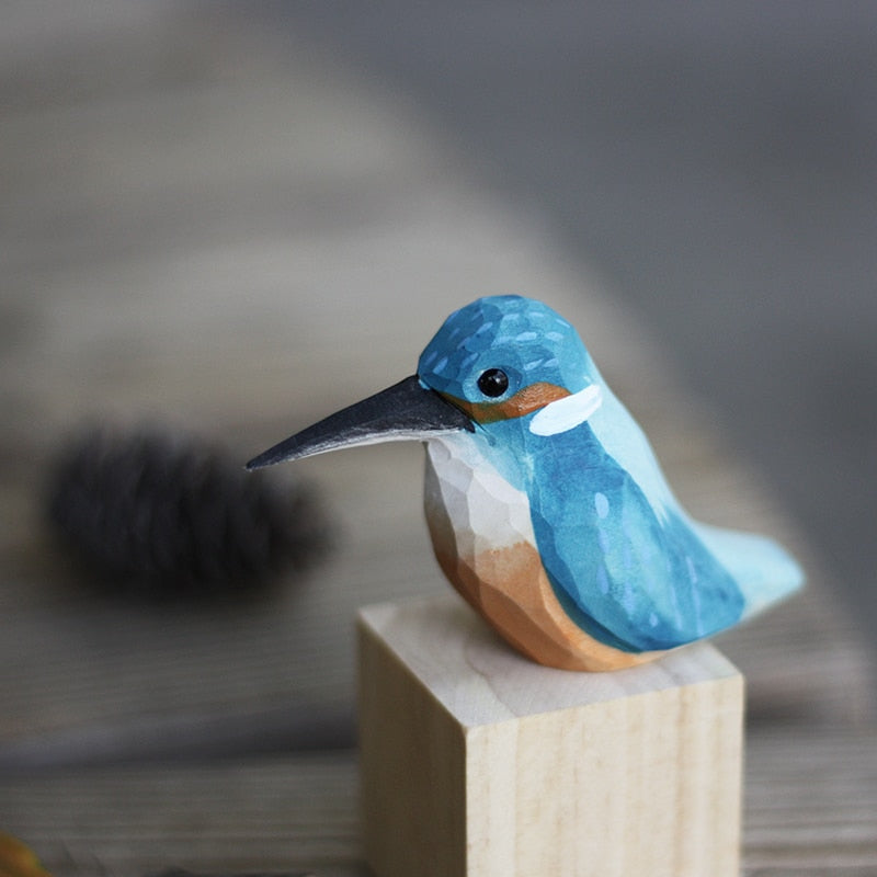 NordPerch Wooden Bird Figurines Scandinavian Home Decor Set