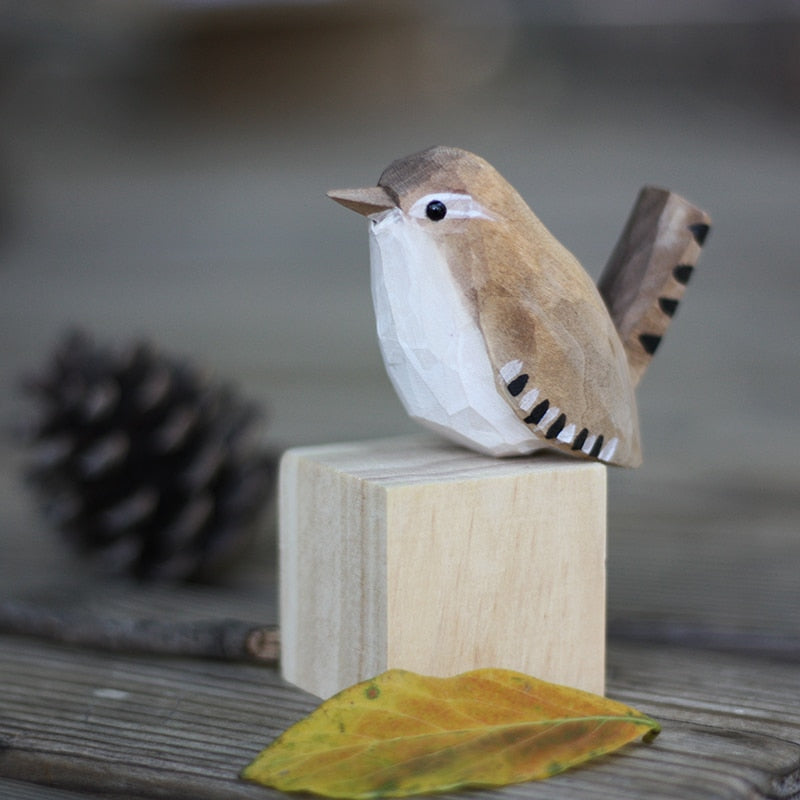 NordPerch Wooden Bird Figurines Scandinavian Home Decor Set