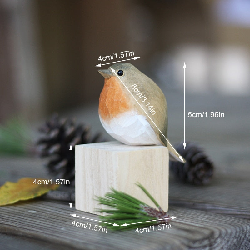 NordPerch Wooden Bird Figurines Scandinavian Home Decor Set