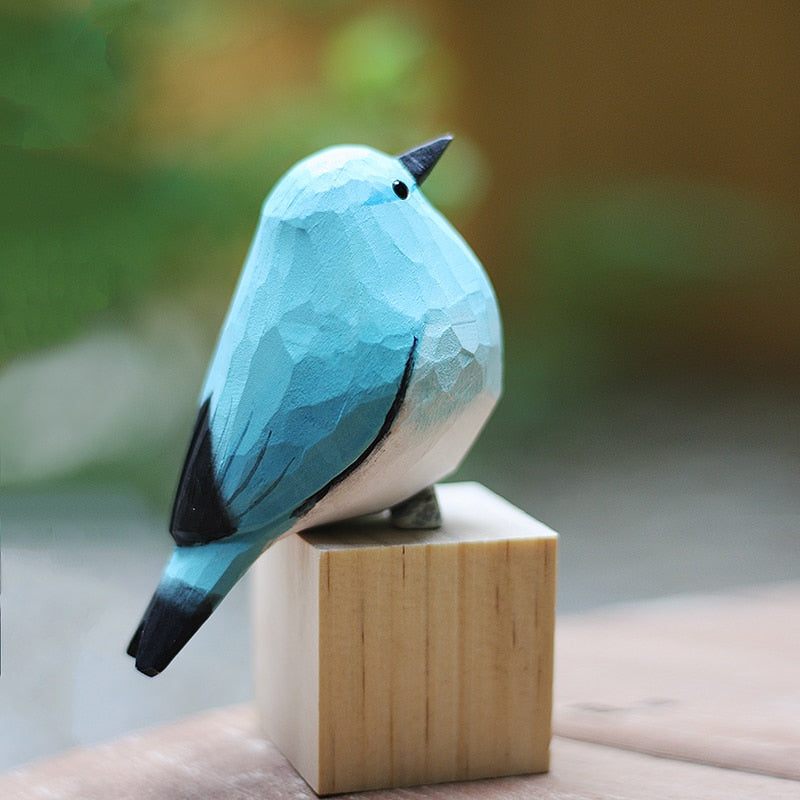 NordPerch Wooden Bird Figurines Scandinavian Home Decor Set
