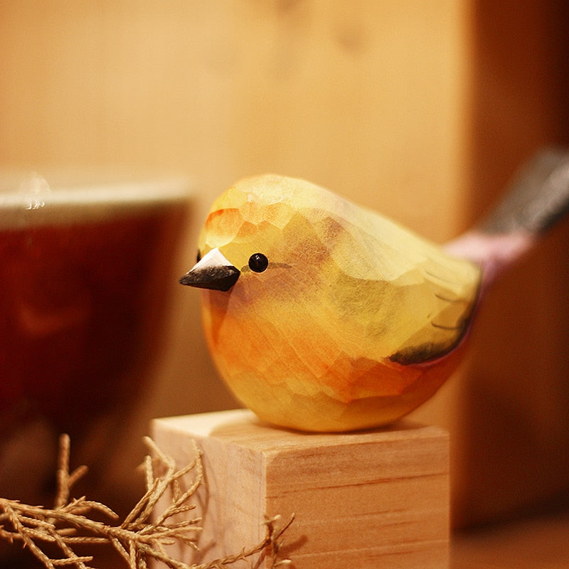NordPerch Wooden Bird Figurines Scandinavian Home Decor Set