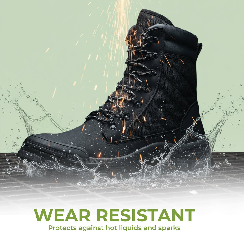 ForgeStep Steel Toe Safety Boots | Protective Work Boots with Side Zipper