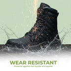 ForgeStep Steel Toe Safety Boots | Protective Work Boots with Side Zipper