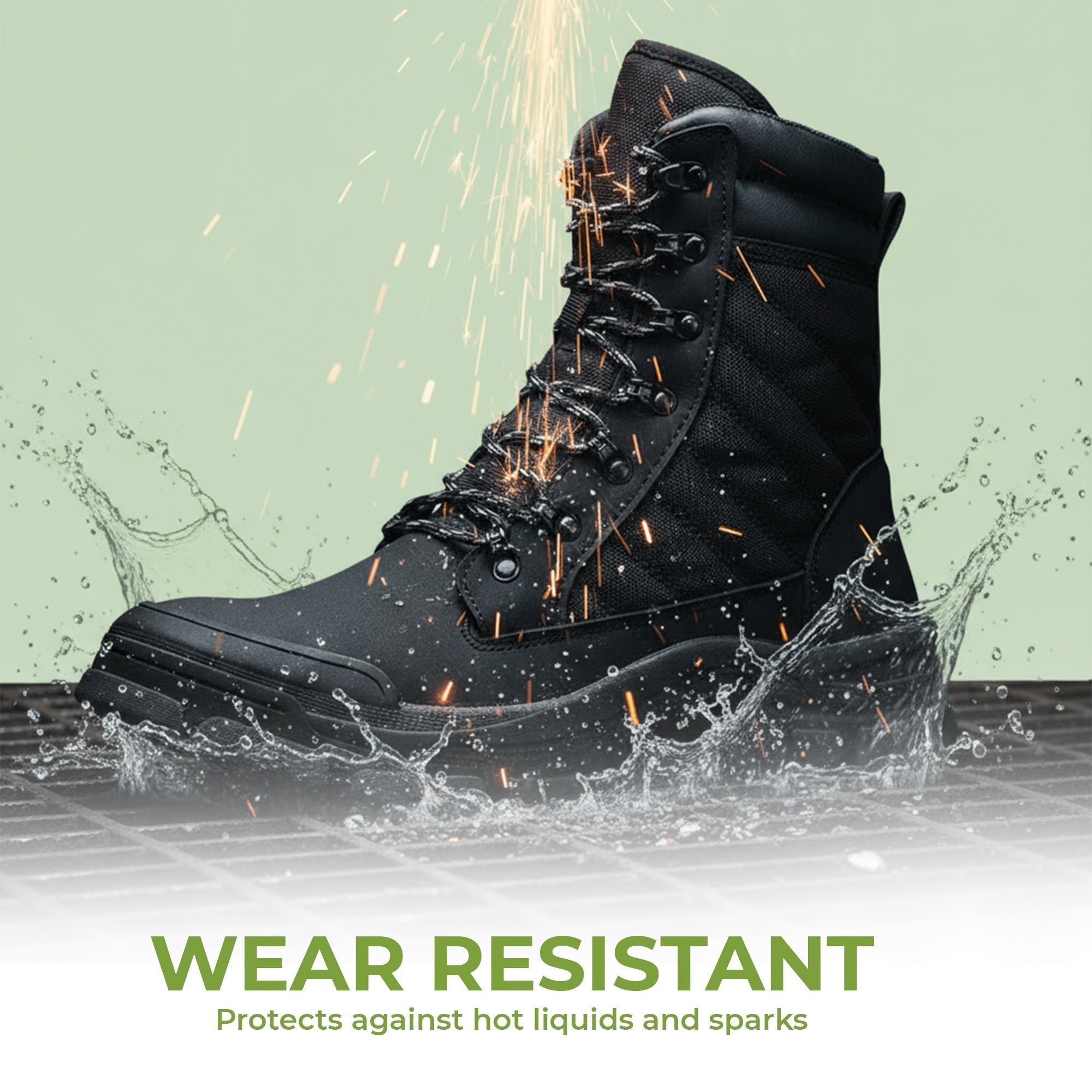ForgeStep Steel Toe Safety Boots | Protective Work Boots with Side Zipper