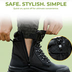 ForgeStep Steel Toe Safety Boots | Protective Work Boots with Side Zipper