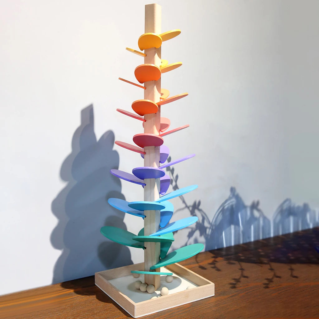 MelodyTree Wooden Marble Sound Tower Educational Activity Toy Set