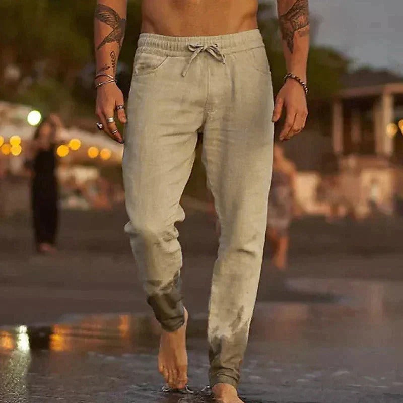 Men's Relaxed Fit Linen Trousers