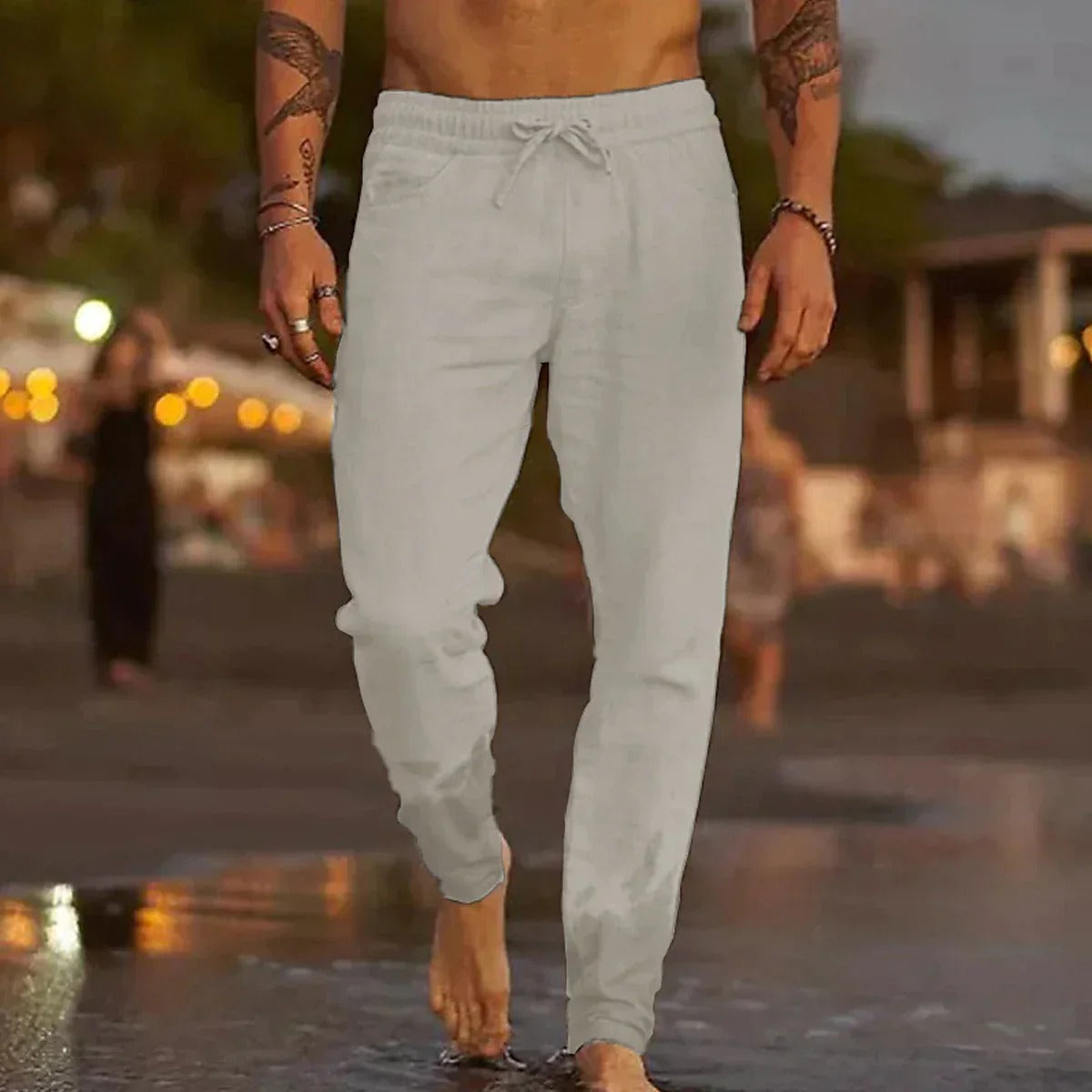 Men's Relaxed Fit Linen Trousers