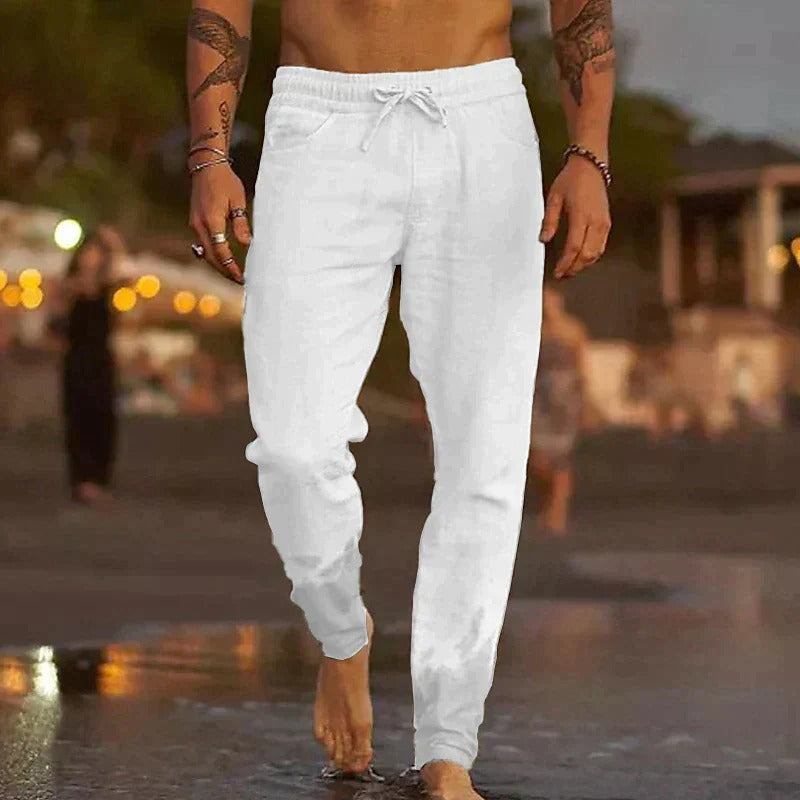 Men's Relaxed Fit Linen Trousers