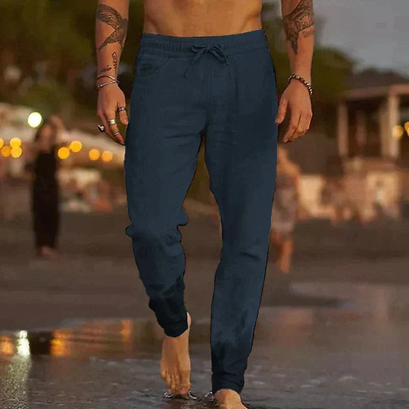 Men's Relaxed Fit Linen Trousers