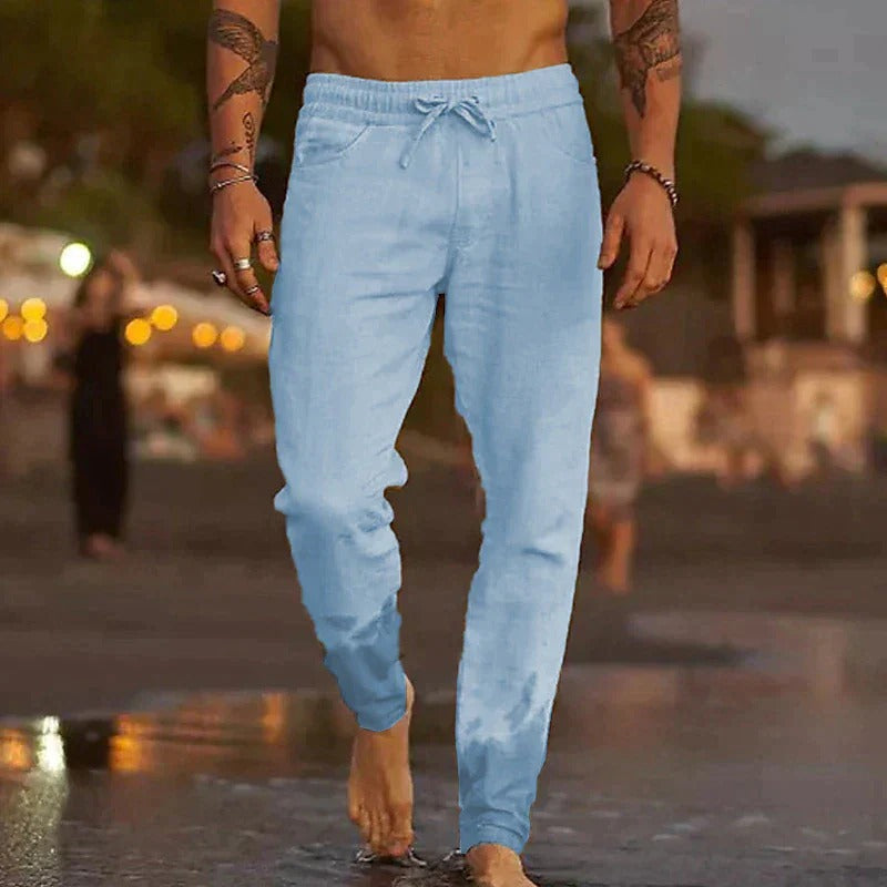 Men's Relaxed Fit Linen Trousers