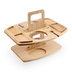 Oakridge Foldable Wooden Picnic Table with Glass & Snack Holders