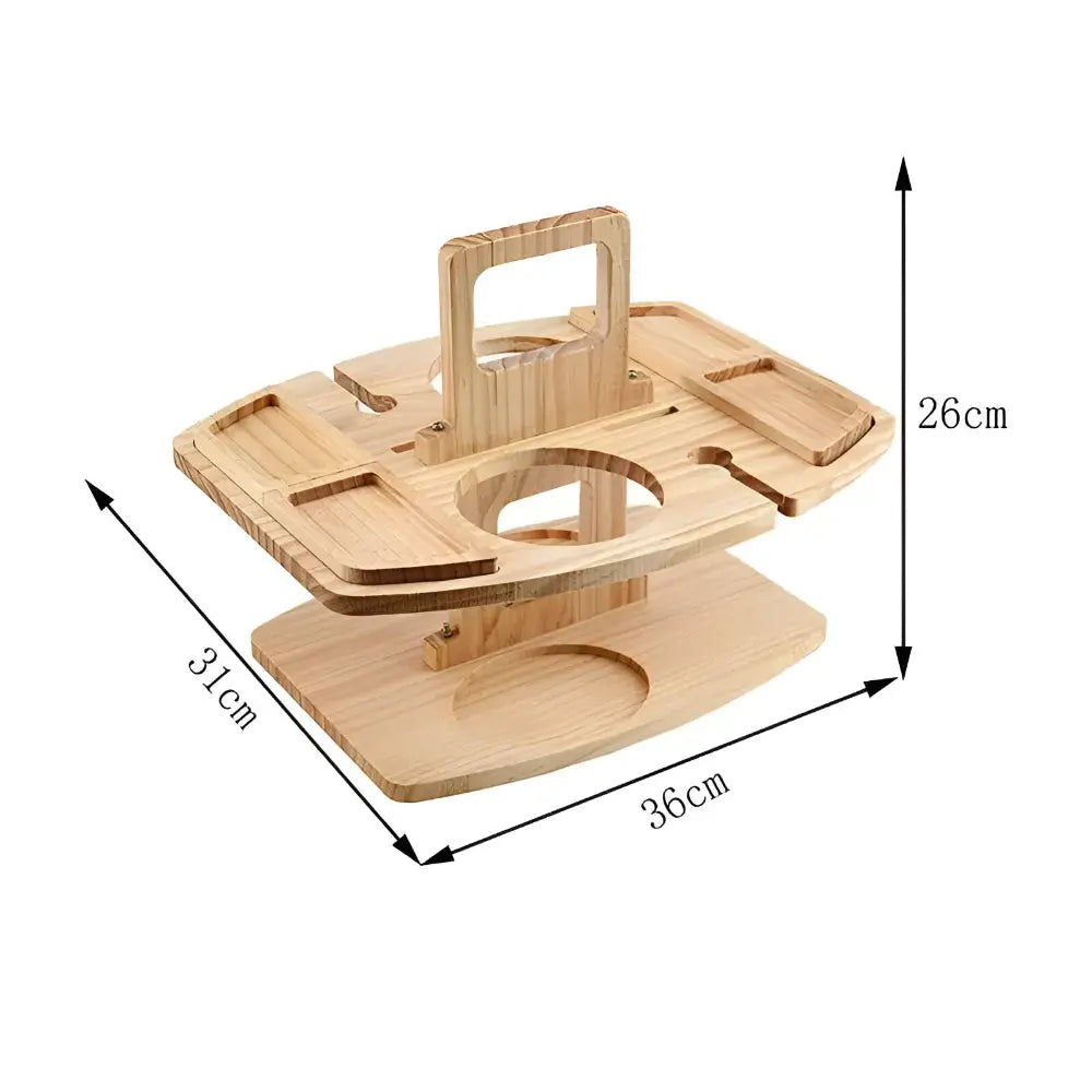 Oakridge Foldable Wooden Picnic Table with Glass & Snack Holders