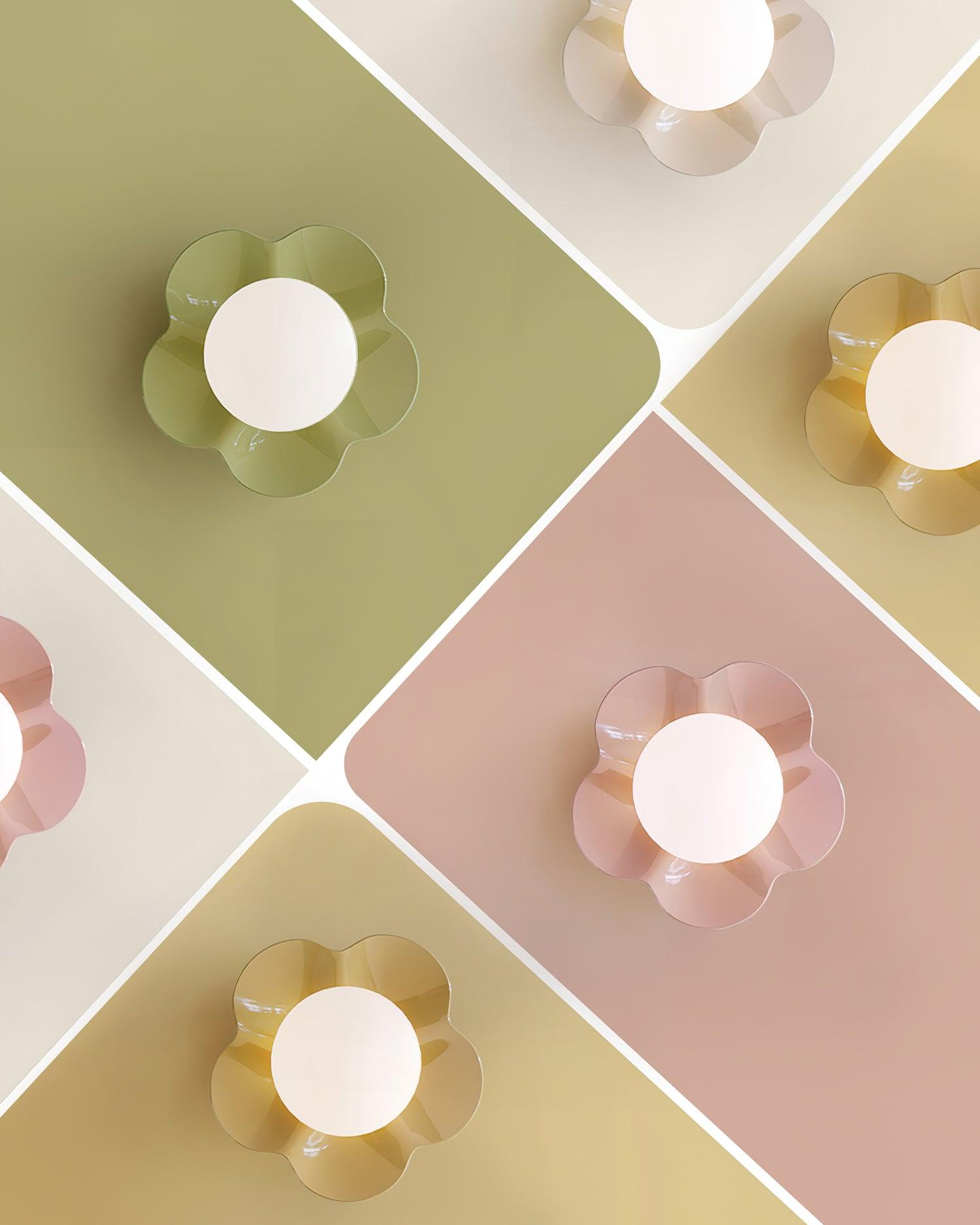 Coloured Glass Wall and Ceiling Light Fixture