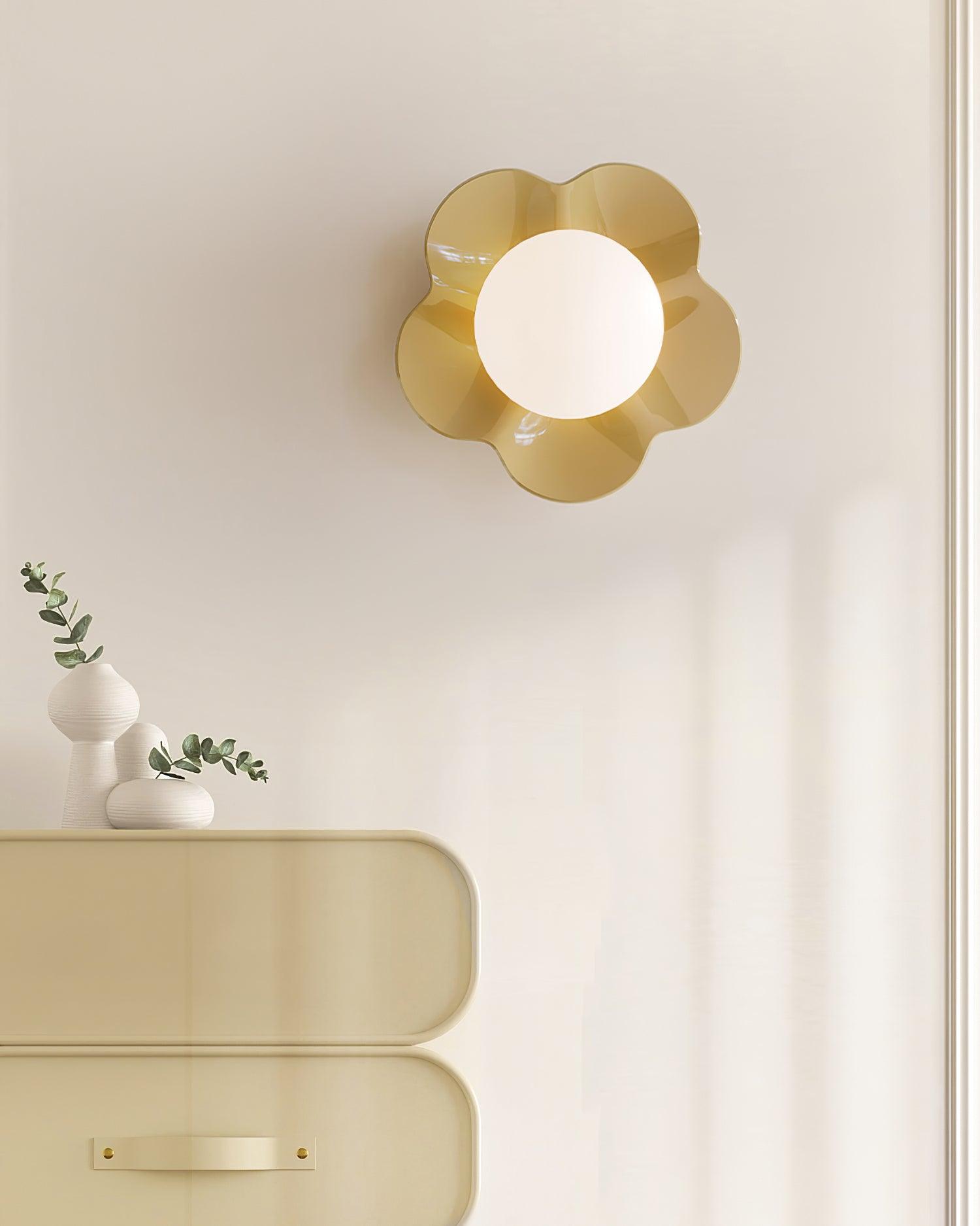 Coloured Glass Wall and Ceiling Light Fixture
