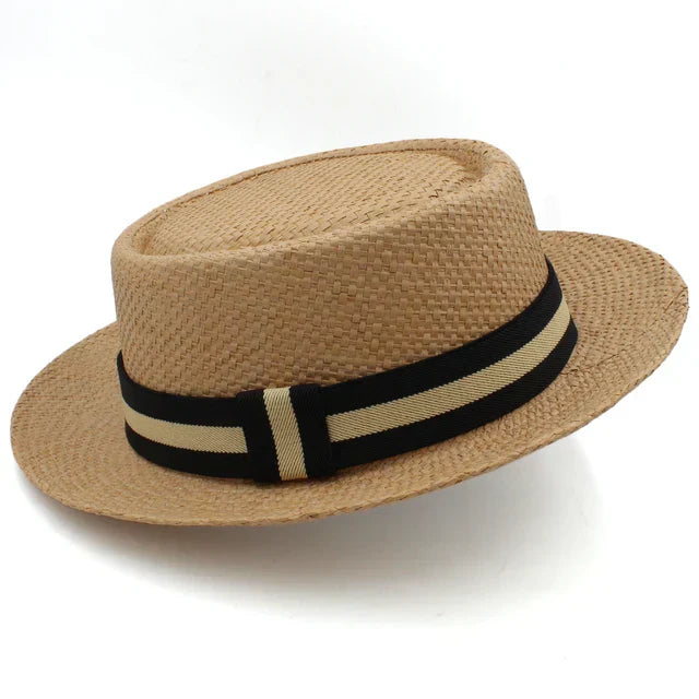 CoastCrown Pork Pie Straw Hat for Men and Women Summer Style