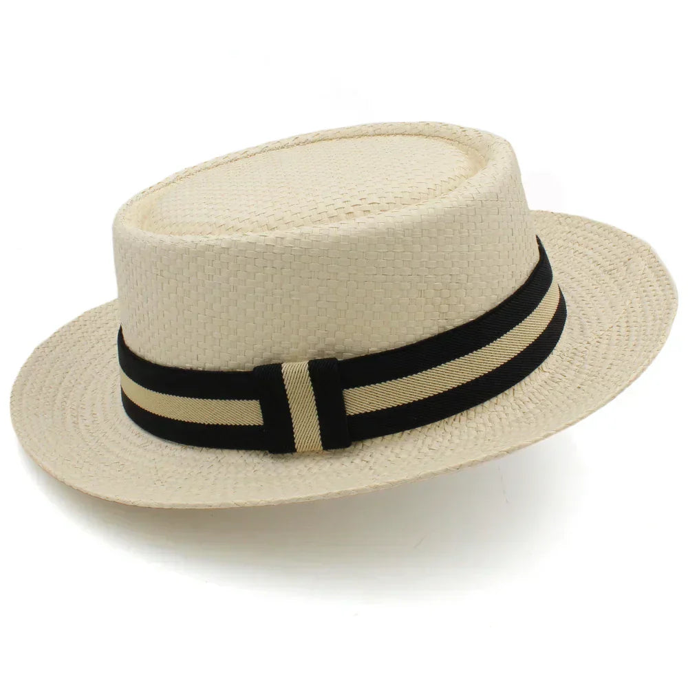 CoastCrown Pork Pie Straw Hat for Men and Women Summer Style