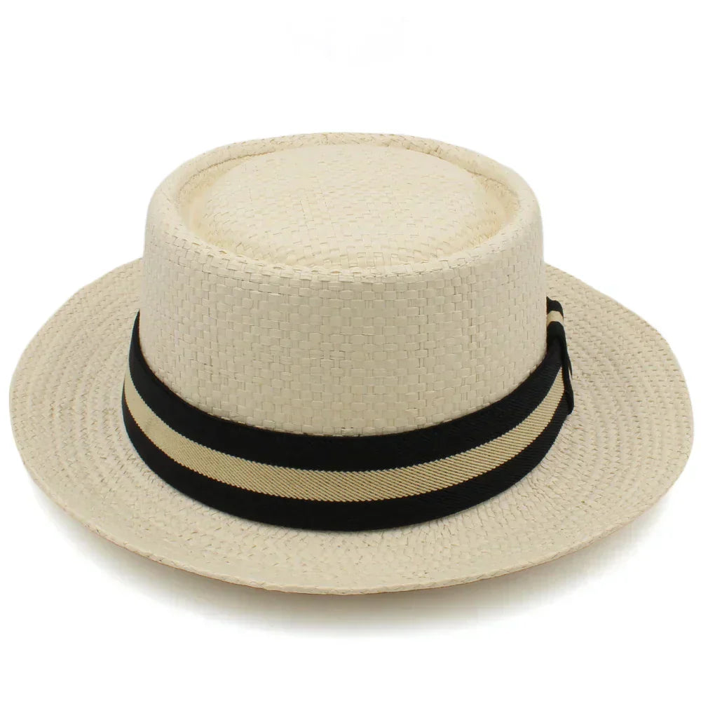 CoastCrown Pork Pie Straw Hat for Men and Women Summer Style