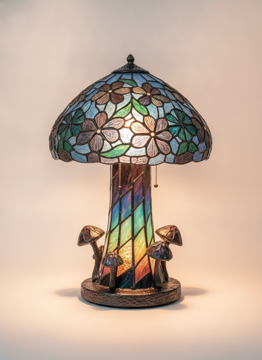 Lampada da giardino decorativa in vetro colorato multicolore
